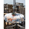 thumbnail image 2 of Outdoor Tablecloth with Umbrella Hole for Patio/Picnic/Party/Camping, Crab Coastal Waterproof Table Cloth Round Cover Washable, Summer Beach Coral Starfish Ocean (Dia 60"), 2 of 8
