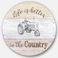 thumbnail image 1 of Designart 'Farmhouse Moment Tractors' Farmhouse Metal Circle Wall Art, 1 of 3