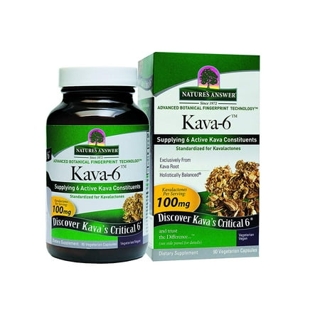 Natures Answer Kava-6 Stress Anxiety Relief, 90 Vegetarian Capsules (Best Form Of Kava For Anxiety)