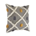 thumbnail image 3 of LR Home Lara Striped Transitional Cotton Throw Pillows, Black/Yellow, 20" x 20", Set of 2, 3 of 7