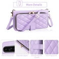 thumbnail image 4 of Furiet Argyle Wallet Case for Google Pixel 9 Pro XL with Wrist/Shoulder Strap, Card Slot Zipper Purse Luxury PU Leather Card Holder Stand Checkered Phone Cover for Pixel9 9Pro 9ProXL Nine Purple, 4 of 8