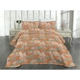 thumbnail image 2 of Ambesonne Fantasy Floral Quilted Coverlet 3 Pcs, Boho Modern Flowers, King Size, Apricot Pale Peach Blush, 2 of 4