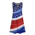thumbnail image 5 of CCRFTGI 4th of July Dresses for Kids Girls Size 10-12 Cute American Flag Stars Striped Mini Dress Party V-Neck Independence Day Girls Clothes Summer Stylish Dress for Girls Royal Blue 9-10 Years, 5 of 5