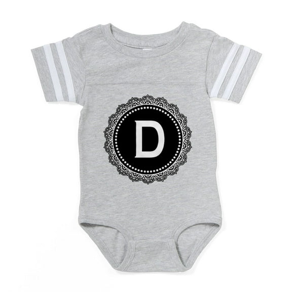 CafePress - Monogram Medallion D - Cute Infant Baby Football Bodysuit