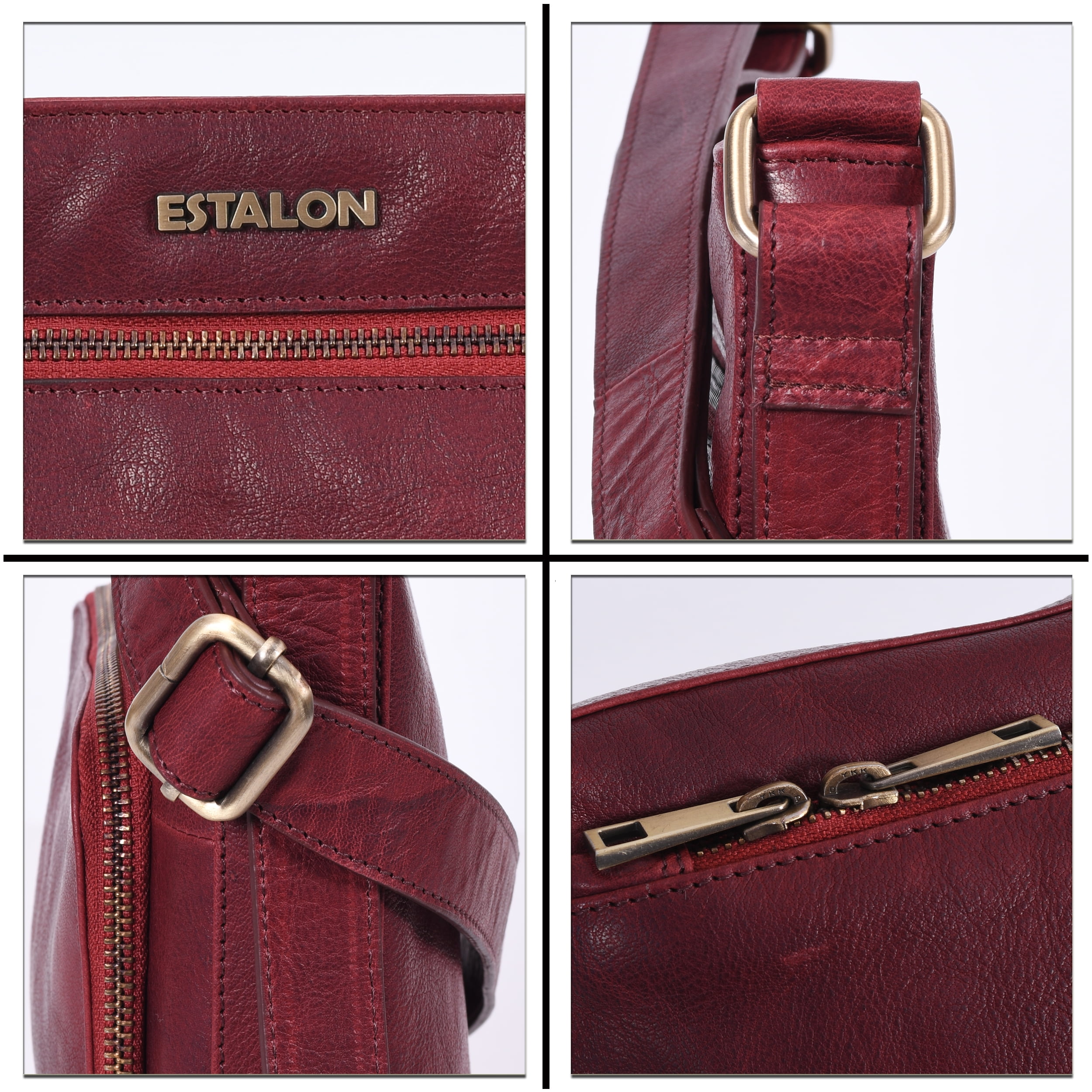 Estalon Crossbody Bags for Women - Leather Travel Purse with Adjustable Shoulder Strap (Ermine), Women's, Size: Medium, Brown