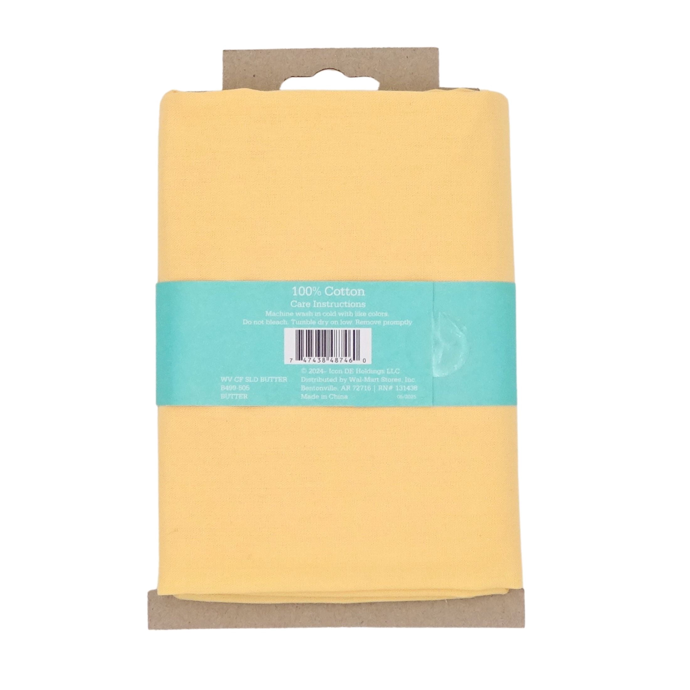 Waverly Inspirations 1 Yard Cut 100% Cotton Solid Fabric, Butter Yellow, 44 in Wide