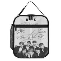 Kpop BTS Lunch Bag, Insulated Lunch Bag for Women Men Lunch Box Container Bag Reusable Lunch Tote Bag for Office, Work, Beach, Travel, Picnic