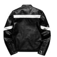 thumbnail image 2 of Men's Wings Color Block PU Leather Motorcycle Jacket, Double Stand Collar Street Casual Motorcycle Jacket, Hip Hop Punk Retro Top, 2 of 13
