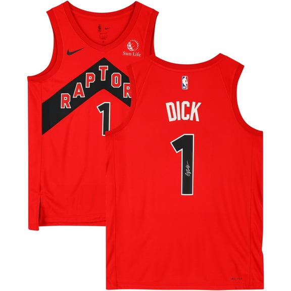 Gradey Dick Toronto Raptors Autographed Red Icon Edition Swingman Jersey - Fanatics Authentic Certified