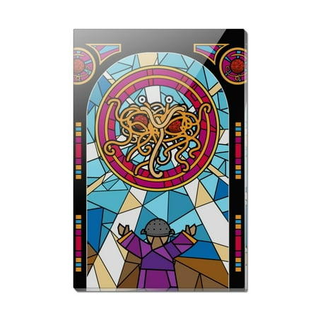 

Flying Spaghetti Monster Stained Glass Rectangle Acrylic Fridge Refrigerator Magnet