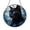 Acrylic 3.5 Inch, variant on Black Cat with Blue Floral Stained Glass Panel – Elegant Window Decor