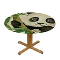 thumbnail image 3 of Acheng Panda Bear Bamboo Leaves Round Tablecloth Waterproof Resistant Fabric 100% Polyester Fiber Outdoor Picnic Camping and Indoor Kitchen Dining Party 38-42, 3 of 8