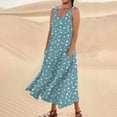 thumbnail image 2 of JULMCOMO Casual Dresses for Women Scoop Neck Casual Loose Beach Dress Floral Print Plus Size Sleeveless Maxi Dress with Pocket Blue 4XL, 2 of 6