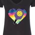 thumbnail image 4 of Inktastic Pickleball Lover Paddle Ball Retro Heart Women's V-Neck T-Shirt, 4 of 5