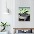 thumbnail image 3 of Nawypu Funny Bathroom Wall Art Skeleton Skull Bathroom Wall Decor Gothic Skeleton Bathtub Pictures Farmhouse Bathroom Sign Canvas Prints Painting Halloween Home Framed Artwork For WC Toilet, 3 of 4