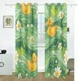 thumbnail image 2 of Ducks Daisy Flower on Green Wave Black Out Curtains 72 Inch Length Curtains for Sliding Glass Doors Bedroom Living Room 2 Pack, 2 of 6