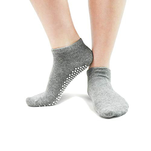 Elutong 2 Pack Non Skid Slip Sticky Grippers Socks for Women Pilates Ballet Barre Yoga Socks 