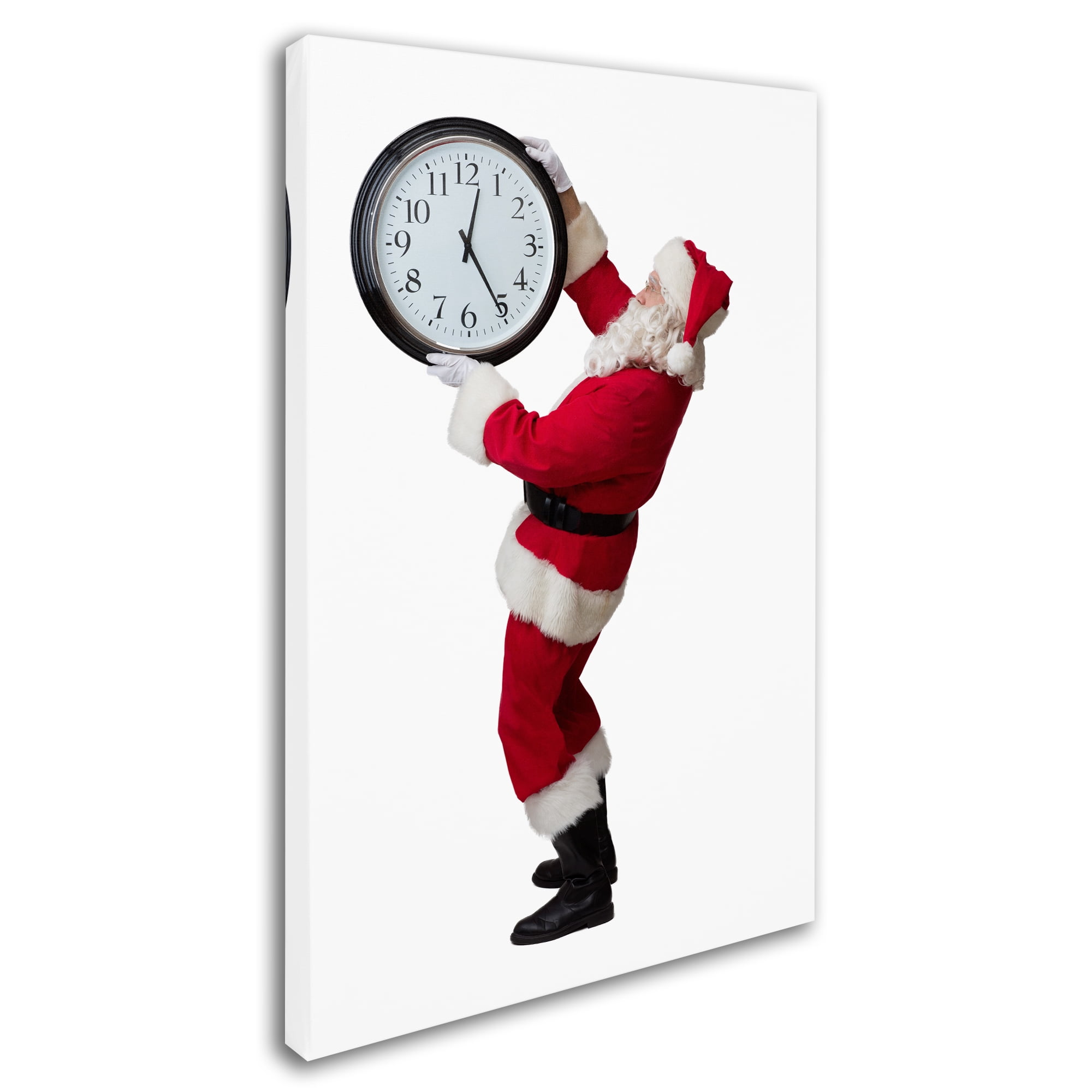 Trademark Fine Art 'Santa-clock-13020' Canvas Art by Ed Wheeler