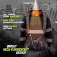 thumbnail image 6 of SafetyShirtz SS360º Stealth Nightfall Camo Hi Vis Hoodie for Men - Heavy-Duty Polyester with Soft Combed Fleece Interior - Type-O - Meets ANSI/ISEA 107-2020, Black - X-Large, 6 of 7