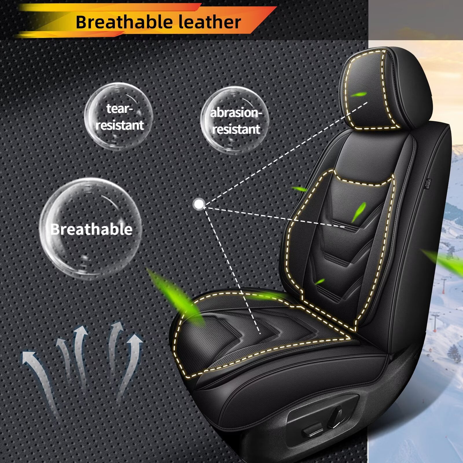 DIKSOAKR Car Seat Covers Full Set Fit for Honda CR-V 2015-2025: 5 Seat Auto Interior Accessories, Faux Leather Waterproof Car Seat Cushions Vehical Cover (Black)