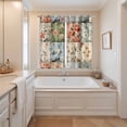 thumbnail image 3 of Spring Floral Kitchen Curtains 63 Inch Length, Elegant Checkered Summer Botanical Farmhouse Grommet Top Bedroom Living Room Curtains, Light Filtering Cafe Curtain Drapes 2 Panels Set 84''x63'', 3 of 9