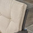 thumbnail image 3 of GDF Studio Nikki Outdoor Wicker 3 Seater Sofa with Tufted Cushions, Beige and Dark Brown, 3 of 8