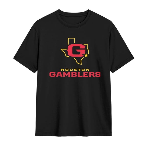 Houston Gamblers Shirt Short Sleeve Cotton Tshirt