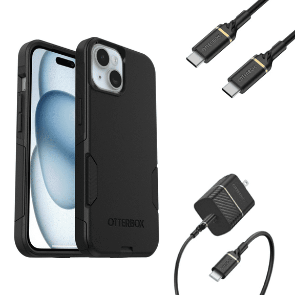 OtterBox Back Cover Cell Phone Case Commuter Series Case with Port Protection Apple, Black
