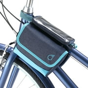 sixthreezero Bicycle Pannier Bag Rear Rack Trunk with Waterproof Front Frame, Double Sided, Phone Holder, Navy