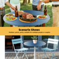 thumbnail image 6 of Elastic Fitted Round Tablecloth, Navy Blue Grey Ombre Waterproof Stretch Table Cover for 45"-54" Tables, Farmhouse Gradient Minimalist Washable Outdoor Tablecloths for Patio, Picnic, Camping, 6 of 9