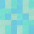 thumbnail image 1 of Ahgly Tapis d'Intérieur Lavable en Machine Carré Turquoise Vert, 4 Pieds Carré, 1 of 7
