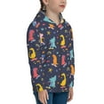 thumbnail image 5 of Pofeuu Cartoon Dinosaur Print Teenage Zipper Hoodie Sweatshirts Hooded Casual Jackets With Pocket For Boys Girls-Small, 5 of 6
