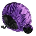 thumbnail image 2 of Beauty Sleep Bonnet, Slip-Proof Design to Maintain Hairstyles and Moisture, Essential for Natural Hair Care, Wigs, and Overnight Hair Health. Dark Purple, 2 of 4