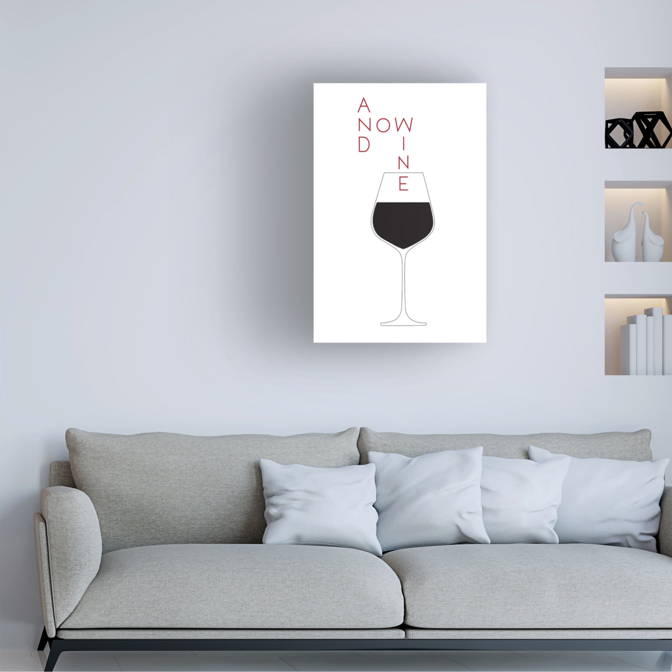 Canvas Wall Art - Pictufy Studio Ii 'And Now Wine' Wall Art for Living Room, Bedroom, or Office Décor by Trademark Fine Art - 22 x 32 Inches