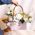 thumbnail image 2 of CCOCC Kraft Flower Gift Bags Bouquet Paper Bags with Handle,Waterproof Bouquet Gift Box Empty Bouquet Bags for Flowers,Rectangle Packaging Wrap Bags,For Valentine'S Day Mother'S Day Gift, 2 of 7