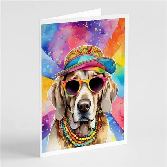 Weimaraner Hippie Dawg Greeting Cards Pack of 8 7 in x 5 in