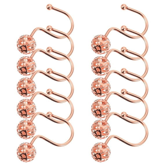Masteelf Sturdy Shower Curtain Hooks with Silver Finish for Home Use 12 Pcs Iron Plating