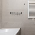 thumbnail image 3 of Estante de 2 piezas para ducha, de metal, para pared, para almacenamiento, con cesta negra, para inodoro y hierro, 3 of 6