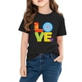 thumbnail image 4 of Blusas y camisas de manga corta con cuello redondo para niños y niñas, camisetas gráficas de manga corta, blusas con estampados bonitos para la temporada escolar., 4 of 9
