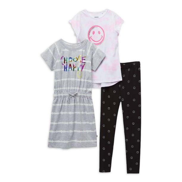 Limited Too Toddler Girls Top, Dress and Leggings Outfit Set, 3Piece