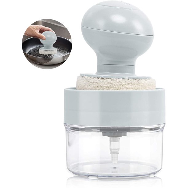 Cepillo para platos con jabón,Cepillo para fregar platos pequeño,Cepillo para platos con soporte,Cepillo para platos con dispensador de jabón y soporte,Cepillo para platos con jabón Xemadio WRMH-1308