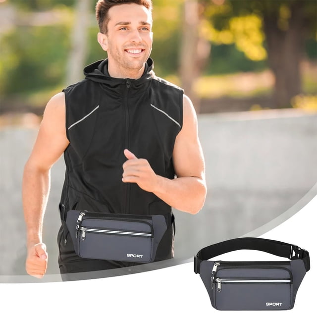 Mini Bolso Bandolera Gris de Nailon Ligero para Hombre y Mujer | Bolso Moderno para Móvil | Bolso Pequeño con Múltiples Bolsillos | Correa Ajustable | 26 X 13 X 1 Cm | 160 G | 1 Unidad