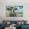 thumbnail image 3 of HFDF Cow Pictures Wall Art Large Abstract Animals Painting Farmhouse Canvas Prints Artwork Modern Oil Painting Style Colorful Cattle Posters for Living Room Decor Ready to Hang- 24x16inch Framed, 3 of 6