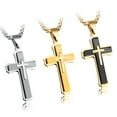 thumbnail image 4 of Men Necklaces & Pendants Male Cross Necklace Punk 14K Yellow Gold Chain Fashion jewelry, 4 of 7