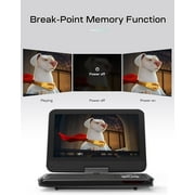 CocoBear 12.5 Portable DVD Player with 10.5 Swivel Screen, 1024x600 HD, 4-6H Battery, Car Charger, USB/SD/AV Support, Region Free, Dual Speakers, Black