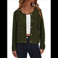 thumbnail image 1 of Suéteres de Punto para Mujer, Moda de Otoño, Larga, Botones, Chaqueta Informal de Moda, Ropa de Invierno. Verde Oscuro M, 1 of 9