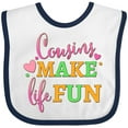 thumbnail image 3 of Inktastic Cousins Make Life Fun- Cursive Boys or Girls Baby Bib, 3 of 4