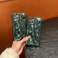 thumbnail image 6 of Allytechgroup Compatible with iPhone 14 Pro Wavy Phone Case, Cute Coquette 3D Wave Bubble Pattern and Stylish Wavy Border Protection Shockproof Phone Case for Women Girls, Green, 6 of 8