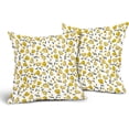 thumbnail image 4 of Vintage Floral Pillow Covers 18x18 Inch Yellow Flower Throw Pillow Covers Spring Summer Wildflower Decorative Outdoor Pillowcases Cotton Linen Cushion Covers for Couch Sofa Bedroom Home (Pack of 2), 4 of 6