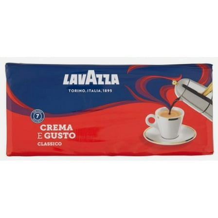 Lavazza Crema e Gusto Ground Coffee, Medium Roast, Arabica and Robusta Blend, 8.8 oz Brick (Pack of 4)